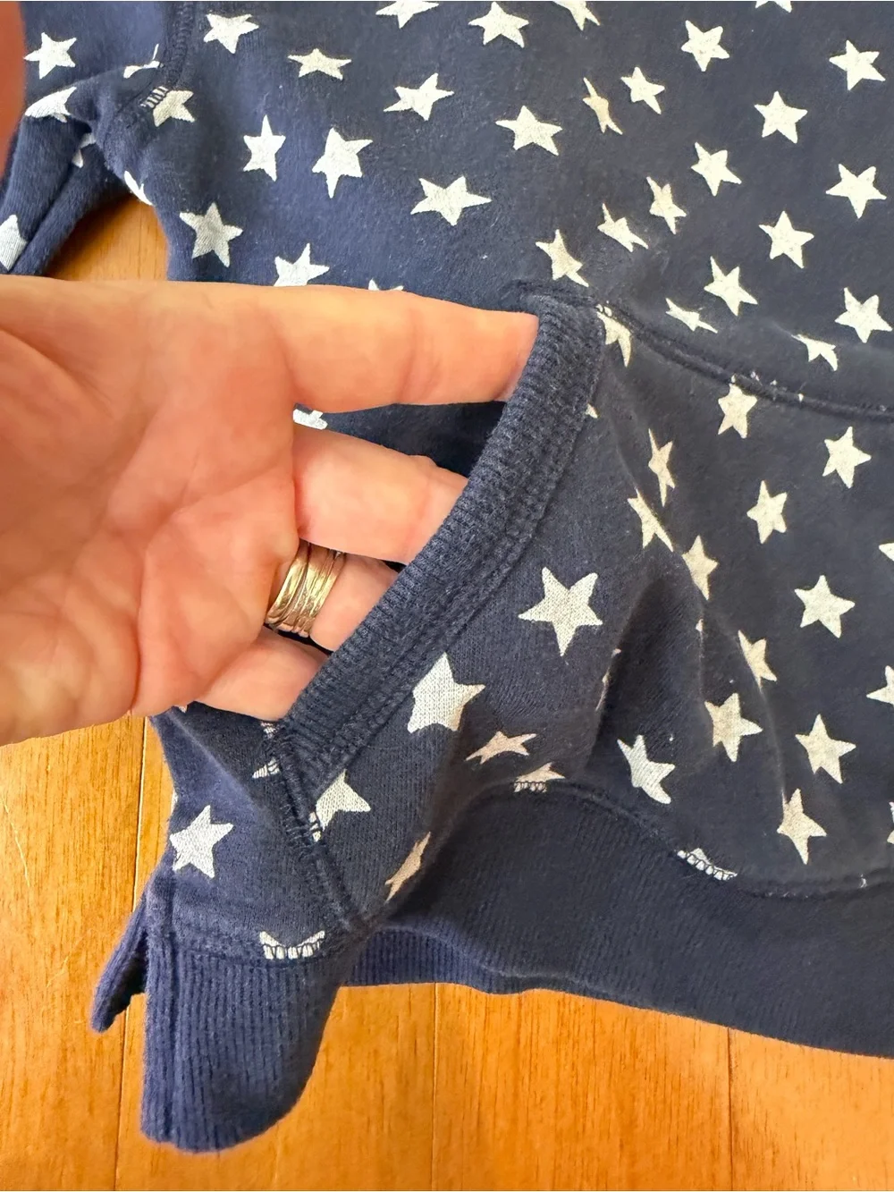 Old Navy Navy Hoodie with White Star Print